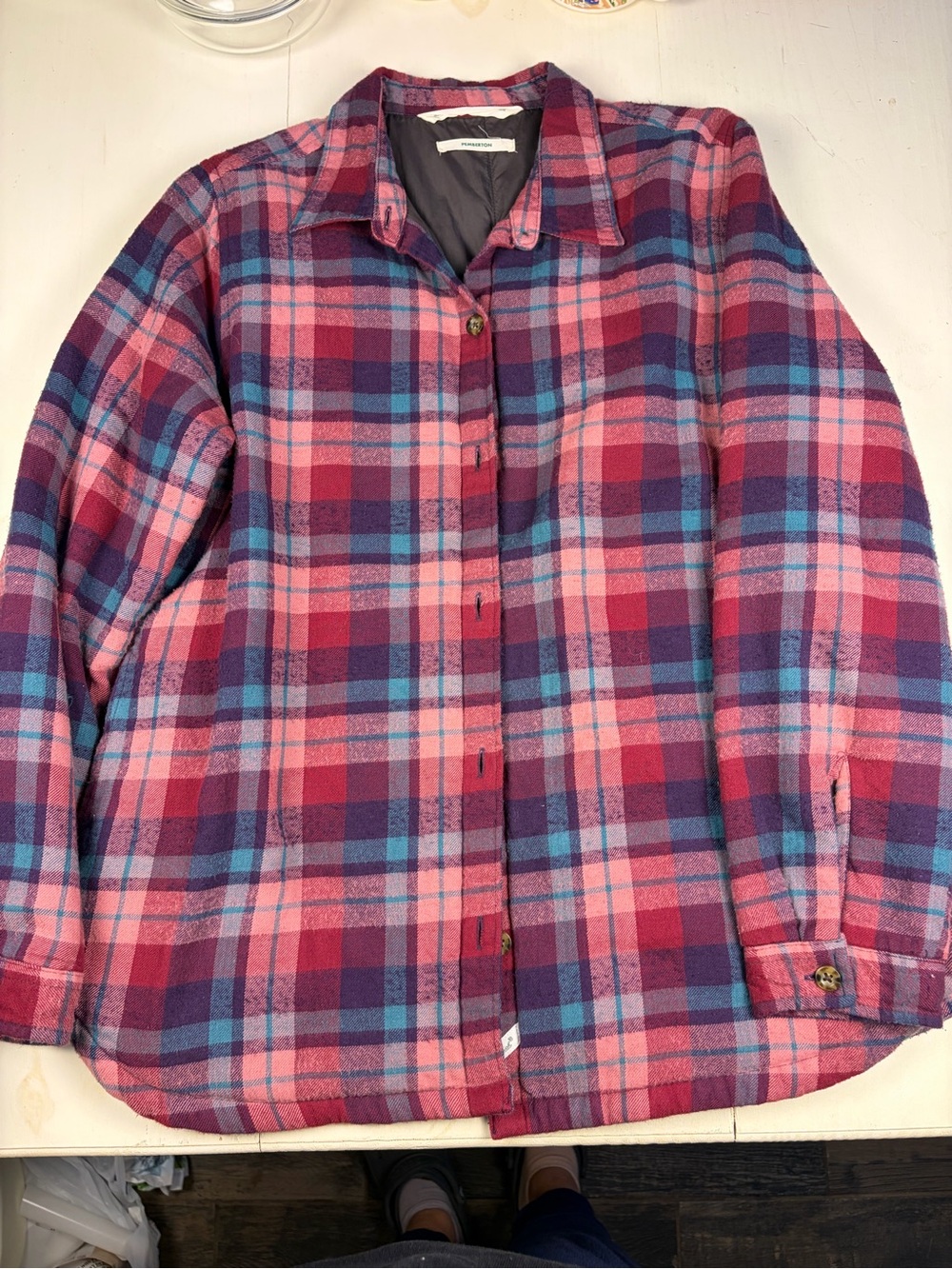 Woolrich Pink & Purple Plaid Button-Up Jacket